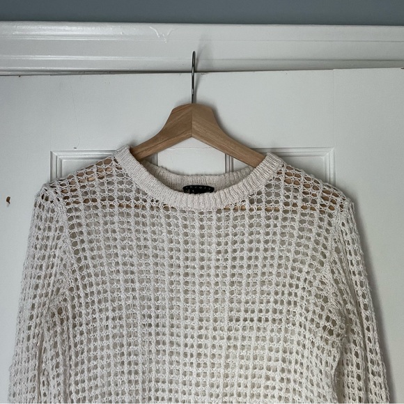 Theory Rainee Pointing Open Knit Sweater - Cream - Picture 3 of 6